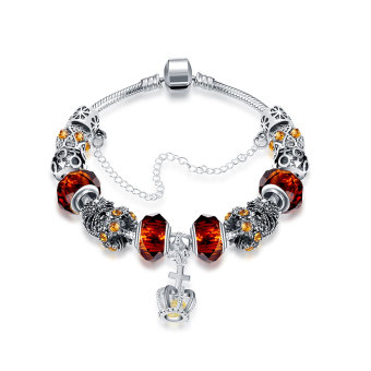 Color crystal beads in Europe combined with the murano glass beads of red snake chain