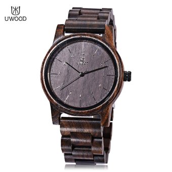 S&L UWOOD UW - 1007 Male Wooden Quartz Watch Daily Water Resistance Arabic Numerals Scale Wristwatch (Brown) - intl