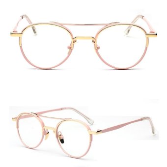 JINQIANGUI Glasses Frame Women Round Retro Titanium Eyewear Pink Color Spectacle Frames for Nearsighted Glasses - intl