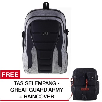 Gear Bag X-men Edition - Light Grey Tas Laptop Backpack + Raincover + FREE Great Guard Army - Black XM56