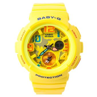 Casio Watch Baby-G Yellow Resin Case Resin Strap Ladies NWT + Warranty BGA-190-9B