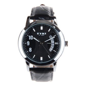 Brand EYKI W8408G Watch Strap Waterproof 10M Leather Stainless Steel Casual Wristwatch Calendar Quartz Watch Free Shipping