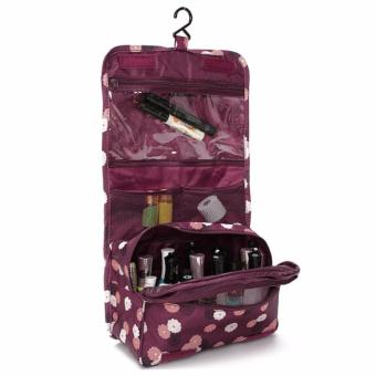 Lynx Toiletry Pouch Travel Bag Tas Alat Mandi Kosmetik Organizer - Daisy Purple (Maroon)