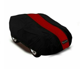 Mantroll Cover Mobil Toyota Calya Hitam Strip Merah
