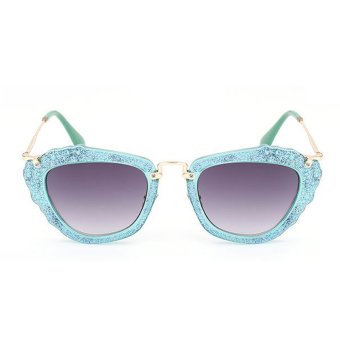 Retro Butterfly Women Sunglasses Original Brand Designer Vintage Mirror Cat Eye Sun Glasses UV400 Lens Points CC1104-05 (Green)