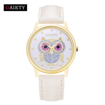 Bessky Women Fashion Leather Band Analog Quartz Round Wrist Watch Watches White Free shipping - intl