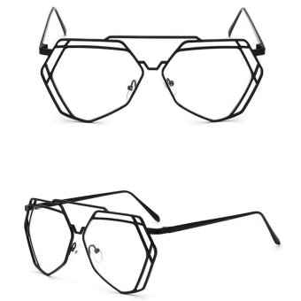 JINQIANGUI Glasses Frame Women Irregular Titanium Eyewear Black Color Spectacle Frames for Nearsighted Glasses - intl