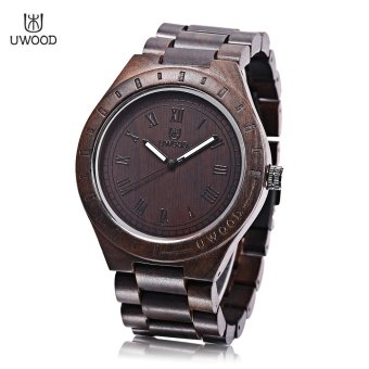 UWOOD UW - 1001 Male Quartz Watch Wooden Case Luminous Pointer Daily Water Resistance Wristwatch - intl