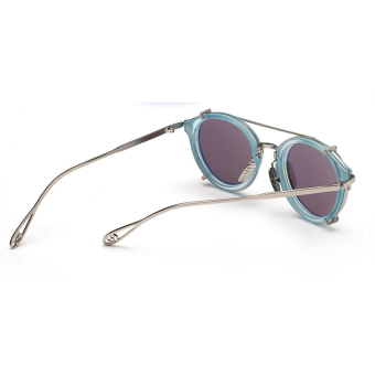 Sunglasses Men Mirror Oval Sun Glasses Blue Color Brand Design (Intl)