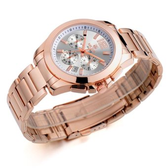 ooplm Hot Sale Full Steel Watches Men Luxury Brand MEGIR Brand Auto Date Hour Fashion Quartz Watch (rose gold)