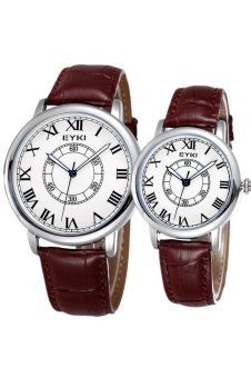 Eyki Brand Watch for Men Women Lovers Pair in Package Lovers' Watches Silver 2075