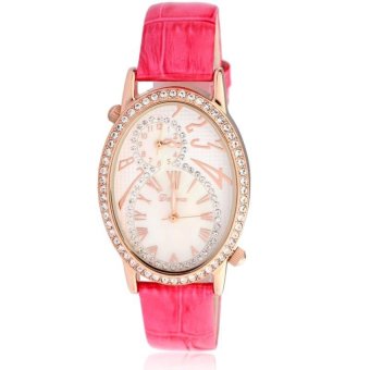 aortop Wei Na davena are genuine pedicle double movement newdiamond belt 30359 oval Dial Watch (Pink) - intl