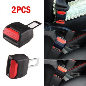 POSSBAY Universal Car Safety Seat Belt Clip Buckle Adjustable Extension Extender Set of 2 (Black) - intl