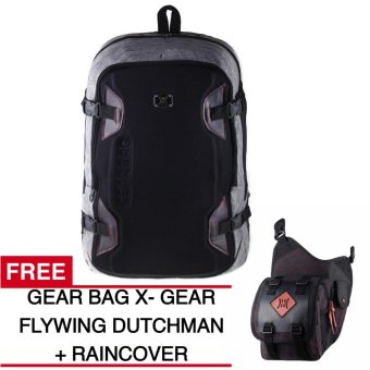 Gear Bag Tas Laptop Backpack - Light Grey + Raincover + FREE Tas Selempang X-Gear Flywing Dutchman LG57