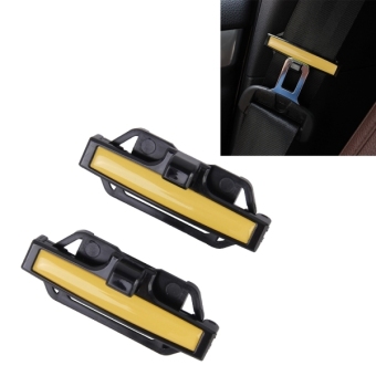 DM-013 2PCS Universal Fit Car Seatbelt Adjuster Clip Belt Strap Clamp Shoulder Neck Comfort Adjustment Child Safety Stopper Buckle(Yellow) - intl
