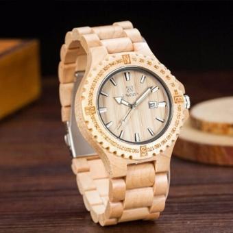 Hequ brand new chic Fashion Uwood Natural Sandal Wooden Watches for Men Women 100% Hypo-Allergeric - intl