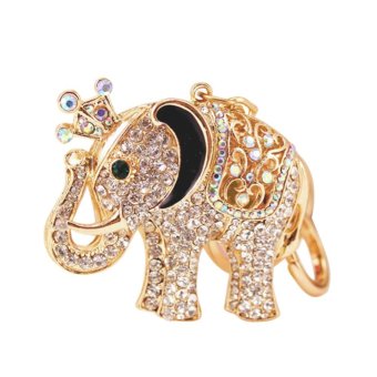 Elephant Keychain Crystal Purse Bag Keyring Rhinestone Key Chain Elephant