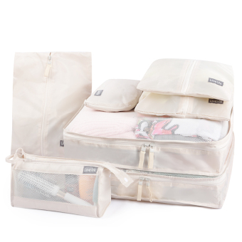 Jlove 7 Pcs Travel Luggage Organizer Bag Foldable Portable Twill Mesh Underwear Cosmetics Travel Storage Bags - intl
