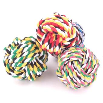 Dog Rope Toy Durable Chew Knot Ball for Aggressive Puppy Pets(7cm) - intl