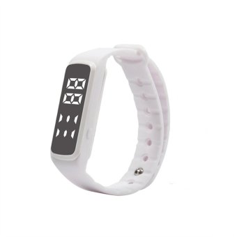 New CD5 3D LED Calorie Pedometer Sport Smart Bracelet Wrist Watch WH - intl