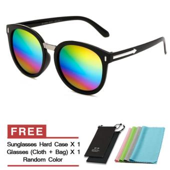 JINQIANGUI Sunglasses Men Round Retro Multicolor Color Polaroid Lens Plastic Frame Driver Sunglasses Brand Design - intl