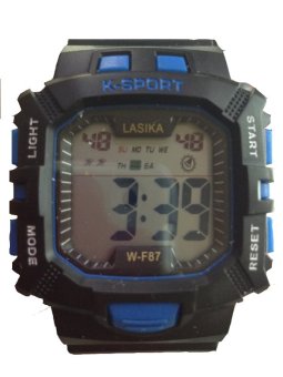 Lasika - Jam Tangan Anak Laki Laki- Strap Rubber - Hitam Biru - Wf87