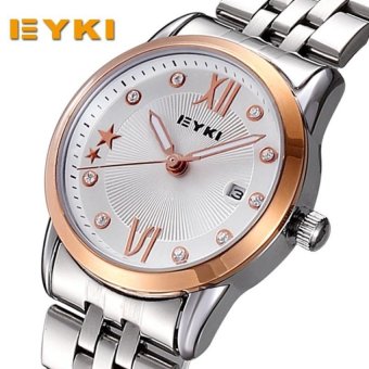 roortour new fashion watch famous brand EYKI rhinestone watcheswomen fashion luxury watch quartz (silver gold white) - intl