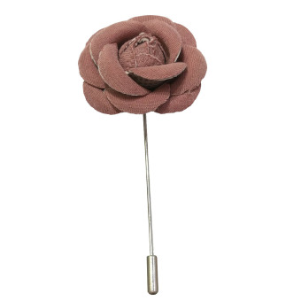 New Fabric Handmade Cloth Rose Flower Men's Lapel Pin Brooch For Women Pink - intl