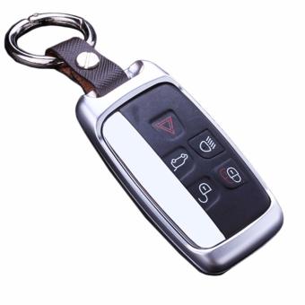 DAYJOY Luxury Premium Aerospace Aluminum Car Key Shell Cover With Key Chain For JAGUAR keyless remote control Smart Key Fob Holder JAGUAR XE XF XJ X-PACE X-TYPE SERIES (SILVER) - intl