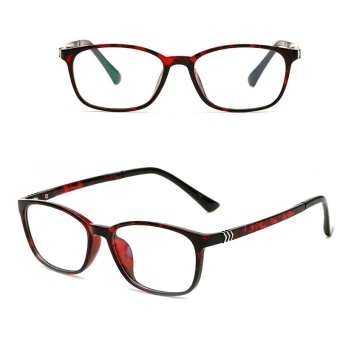 JINQIANGUI Fashion Glsses Frame Rectangle Glasses Red Frame Glasses Plastic Frames Plain for Myopia Men Eyeglasses Optical Frame Glasses - intl