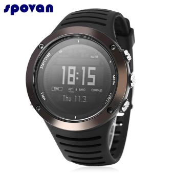 SPOVAN SPV807 Digital Outdoor Sports Watch Altimeter Compass Barometer Dual Time 5ATM Wristwatch - intl