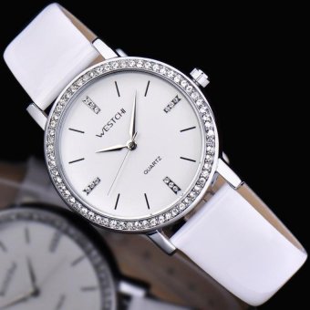 xiuya West Chi westchi genuine leisure Damen Strip Nail Drill scalebelt quartz watch W3116L (White) - intl