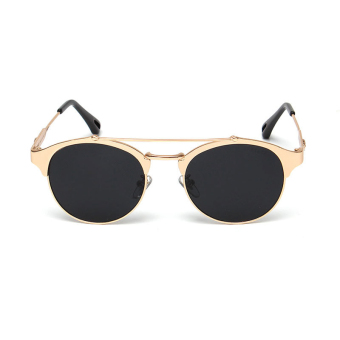 Women's Eyewear Sunglasses Women Mirror Round Retro Sun Glasses Black Color Brand Design
