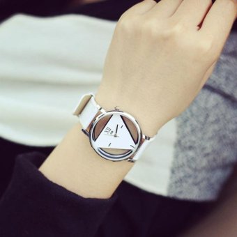 Unique Hollowed-out Triangular Dial Fashion Watch(White) - Intl
