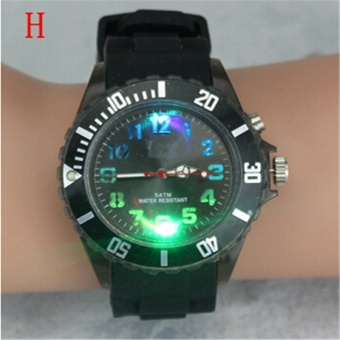 New sports wrist watch luminous analog quartz LED watches silicone Jelly boys girls children's watches - intl