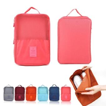 Random House Travel Shoes Storage Bag - Tas Sepatu - pink peach