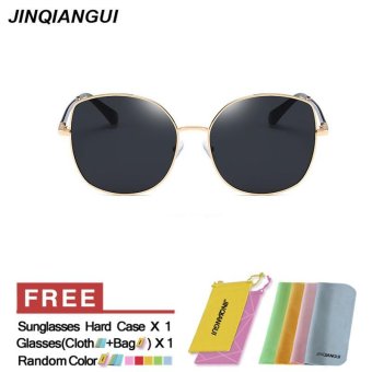 JINQIANGUI Sunglasses Women Square Titanium Frame Sun Glasses Black Color Eyewear Brand Designer UV400 - intl
