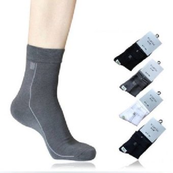 LD SHOP Mens Classic Business Socks Bamboo Fiber Socks 4 ColorsFree Size (White) (Intl) - intl