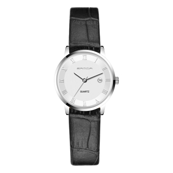 2016 Brand New Quartz Women Slim Fashion 7mm Watches Men Business Men s Watches Top Brand Luxury Clock Quartz-watch(blackand white) - Intl