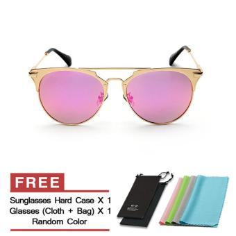 Women's Eyewear Sunglasses Women Mirror Sun Glasses Pink Color Brand Design (Intl)