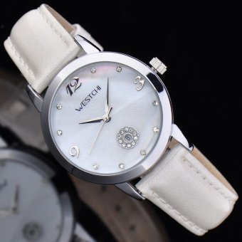 CITOLE Xi Chi westchi genuine simple fashion watch belt calendar quartz watch W3104L (White) - intl