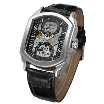 Winner Men Mechanical Automatic Dress Watch with Gift Box WRG8080M3S1 (Black)