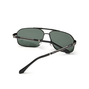 Sunglasses Polarized Men Mirror Rectangle Sun Glasses GreenBlack Color Brand Design (Intl)