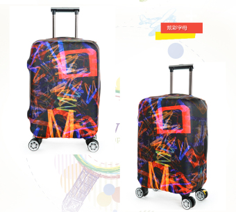 FLORA Stretchable Elasticy 22-24 inch Waterproof Stretchable Suitcase Luggage Cover to Travel- Colorful letters - intl