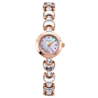 jiechuan With Wei Na (Davena) waterproof shell inlaid diamond dialfashion quartz watch watch Mini Dial Watch rose gold watch 60955delicate (Gold) - intl