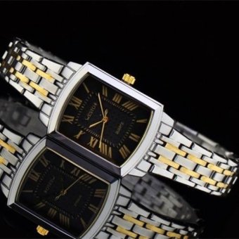 gaoshang Authentic West Chi westchi Fashion Square Silver Ladysquare quartz watch W6126L (1 X men Watch) (Black) - intl