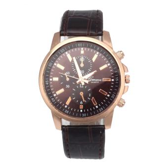 Feitong relogio masculino Luxury Brand Gold Watches Men Women PU Leather Three Eye Dial Quartz Wristwatch Couple relogios clock WA2528
