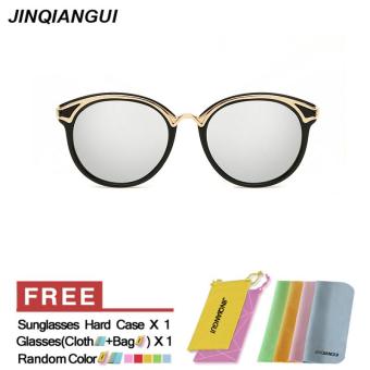 JINQIANGUI Sunglasses Men Polarized Round Retro Titanium Frame Sun Glasses Silver Color Eyewear Brand Designer UV400 - intl