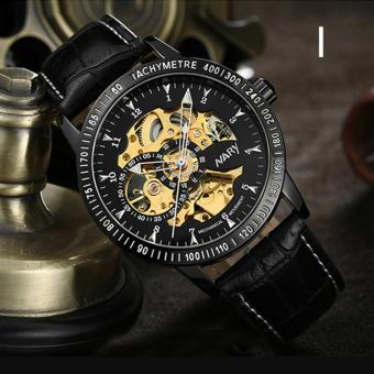 NARY merek olahraga mewah pria kerangka mekanis otomatis jam tangan militer - International
