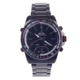 WEIDE WH-903 Men's Quartz & LED Dual Time Display Sport Wrist Watch - Black (1 x CR2016)